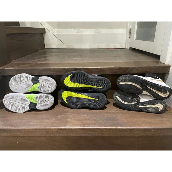 Lot of 3 youth Nike Vapor X Team Hustle D9 Mid Blk Metallic Asics New G8 tennis - Picture 6 of 16